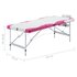 Massagetafel Inklapbaar 3 Zones Aluminium Wit en roze_