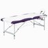 Massagetafel Inklapbaar 2 Zones Aluminium Wit en paars_