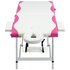 Massagetafel Inklapbaar 2 Zones Aluminium Wit en roze_