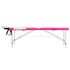 Massagetafel Inklapbaar 2 Zones Aluminium Wit en roze_