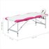 Massagetafel Inklapbaar 2 Zones Aluminium Wit en roze_