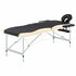 Massagetafel Inklapbaar 2 Zones Aluminium Zwart en beige_