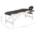 Massagetafel Inklapbaar 2 Zones Aluminium Zwart en beige_