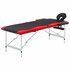 Massagetafel Inklapbaar 2 Zones Aluminium Zwart en rood_