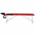 Massagetafel Inklapbaar 2 Zones Aluminium Zwart en rood_