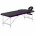 Massagetafel Inklapbaar 2 Zones Aluminium Zwart en paars_