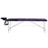 Massagetafel Inklapbaar 2 Zones Aluminium Zwart en paars_