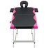 Massagetafel Inklapbaar 2 Zones Aluminium Zwart en roze_