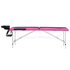 Massagetafel Inklapbaar 2 Zones Aluminium Zwart en roze_