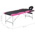 Massagetafel Inklapbaar 2 Zones Aluminium Zwart en roze_