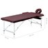 Massagetafel Inklapbaar 2 Zones Aluminum Wijnpaars_