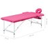 Massagetafel Inklapbaar 2 Zones Aluminum Roze_