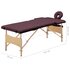 Massagetafel Inklapbaar 2 Zones Hout Wijnpaars_