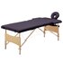 Massagetafel Inklapbaar 2 Zones Hout Paars_