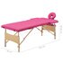 Massagetafel Inklapbaar 2 Zones Hout Roze_