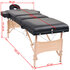 Massagetafel Inklapbaar 3 Zones 10 Cm Dik Zwart_