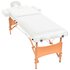 Massagetafel 10 Cm Dik 2 Zones Inklapbaar Wit_