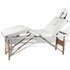 Inklapbare Massagetafel 4 Zones Met Houten Frame (Creme) Wit_