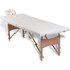 Inklapbare Massagetafel 4 Zones Met Houten Frame (Creme) Wit_