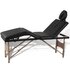 Inklapbare Massagetafel 4 Zones Met Houten Frame () Zwart_