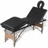 Inklapbare Massagetafel 4 Zones Met Houten Frame () Zwart_