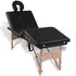 Inklapbare Massagetafel 4 Zones Met Houten Frame () Zwart_