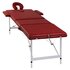 Inklapbare Massagetafel 3 Zones Met Aluminium Frame () Rood_