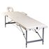 Inklapbare Massagetafel 3 Zones Met Aluminium Frame (Creme) Crèmewit_