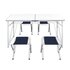 Campingtafel Inklapbaar En Verstelbaar Aluminium 20 X 60 Cm 4 Stoelen Wit 120 x 60 cm Tafelset_