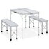 Campingtafel Inklapbaar Met 2 Banken Aluminium Wit_