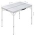 Campingtafel Inklapbaar Met 2 Banken Aluminium Wit_