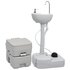 Campingtoilet En Wasbak Set Draagbaar 50.5 x 33 x 103 cm + 41.5 x 36.5 x 42.5 cm_