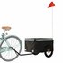 Fietstrailer 30 Kg Ijzer Zwart En 120 x 54 x 44 cm Grijs_