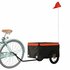 Fietstrailer 30 Kg Ijzer Zwart En 120 x 54 x 44 cm Oranje_