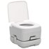 Campingtoilet Draagbaar 10+10 L Hdpe Grijs En Wit 41.5 x 36.5 x 30 cm_