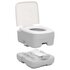 Campingtoilet Draagbaar 10+10 L Hdpe Grijs En Wit 41.5 x 36.5 x 30 cm_