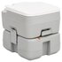 Campingtoilet Draagbaar 15+10 L Hdpe Grijs En Wit 41.5 x 36.5 x 37.5 cm_