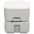 Campingtoilet Draagbaar 15+10 L Hdpe Grijs En Wit 41.5 x 36.5 x 37.5 cm_