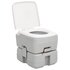 Campingtoilet Draagbaar 15+10 L Hdpe Grijs En Wit 41.5 x 36.5 x 37.5 cm_