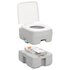 Campingtoilet Draagbaar 15+10 L Hdpe Grijs En Wit 41.5 x 36.5 x 37.5 cm_