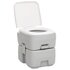 Campingtoilet Draagbaar 20+10 L Hdpe Grijs En Wit_