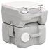 Campingtoilet Draagbaar 20+10 L Hdpe Grijs En Wit_