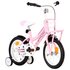 Kinderfiets Met Voordrager 14 Inch Wit En Roze_