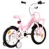 Kinderfiets Met Voordrager 14 Inch Wit En Roze_