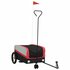 Fietstrailer 30 Kg Ijzer Zwart En 122 x 53 x 53 cm Rood_