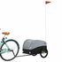 Fietstrailer 30 Kg Ijzer Zwart En 123 x 52 x 53 cm Grijs_