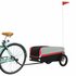 Fietstrailer 30 Kg Ijzer Zwart En 122 x 52.5 x 42.5 cm Rood_