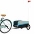 Fietstrailer 30 Kg Ijzer Zwart En 122 x 52.5 x 42.5 cm Blauw_