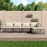 5-Delige Loungeset Met Kussens Poly Rattan Antracietkleurig Beige hoek + 3x midden + voetensteun_