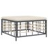 5-Delige Loungeset Met Kussens Poly Rattan Antracietkleurig Beige hoek + 3x midden + voetensteun_